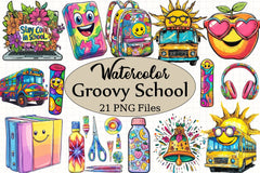 Groovy School Clipart Bundle 5 - CraftNest - Digital Crafting and Art