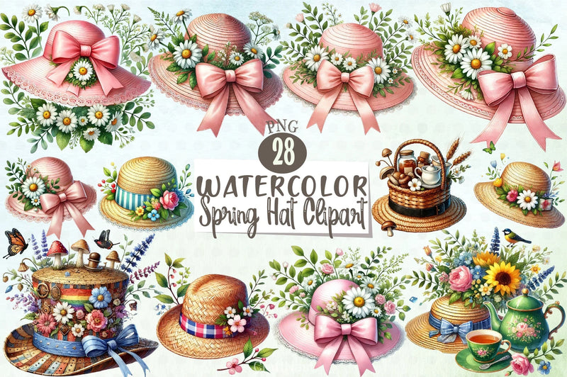 Spring Hat Clipart Bundle - CraftNest - Digital Crafting and Art