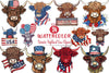 Patriotic Highland Cow Clipart Bundle