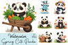 Spring Panda Clipart Bundle