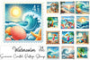 Summer Coastal Stamp Clipart Bundle