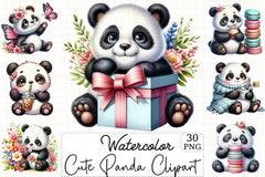Cute Panda Clipart Bundle 4 - CraftNest - Digital Crafting and Art