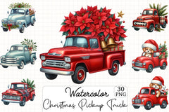 Christmas Pickup Truck Clipart Bundle - CraftNest - Digital Crafting and Art