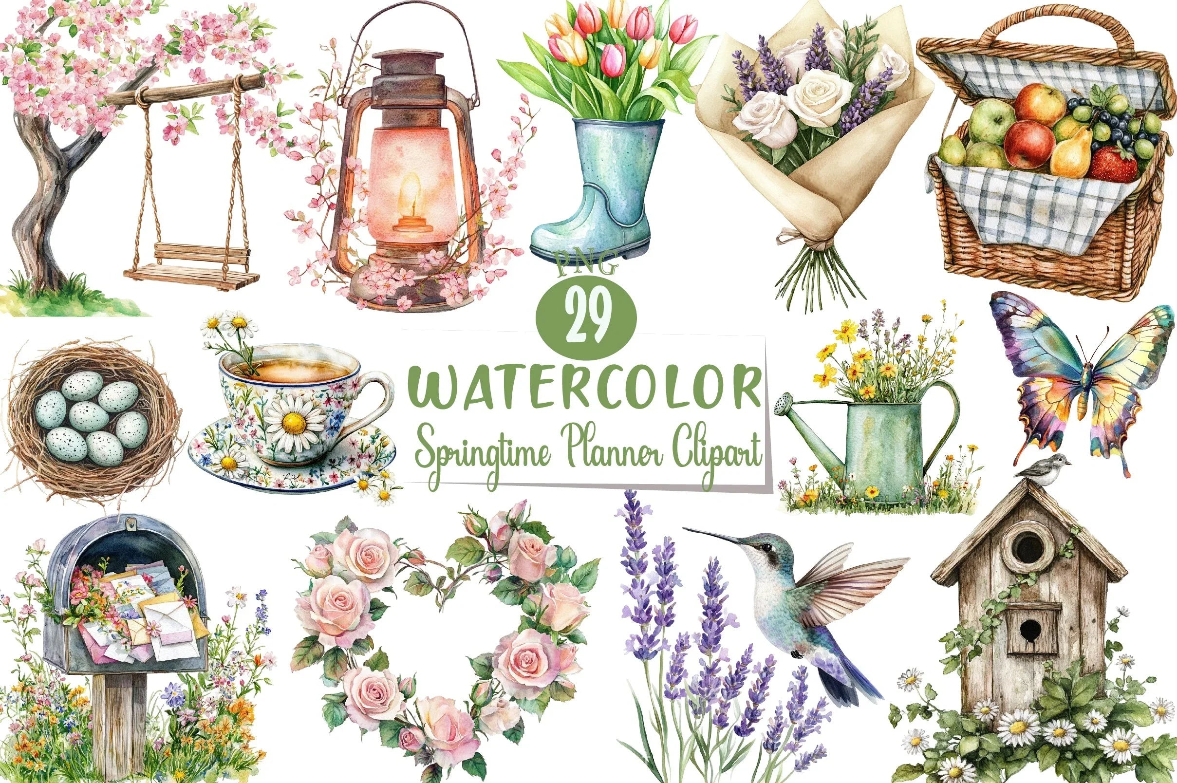 Springtime Planner Clipart Bundle - CraftNest - Digital Crafting and Art