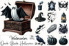 Dark Black Halloween Clipart Bundle