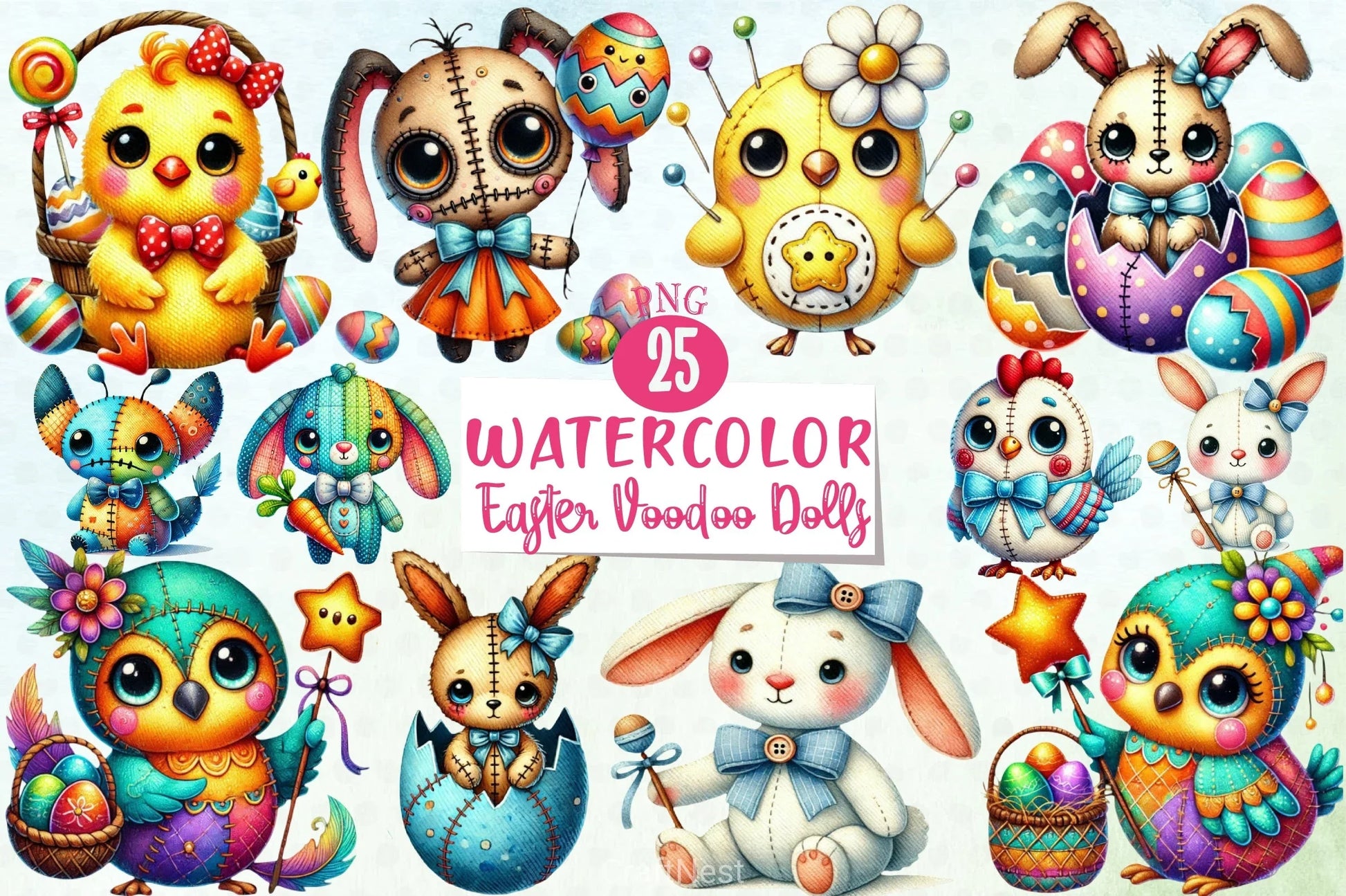 Easter Voodoo Dolls Clipart Bundle - CraftNest - Digital Crafting and Art