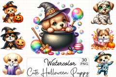 Cute Halloween Puppy Clipart Bundle - CraftNest - Digital Crafting and Art