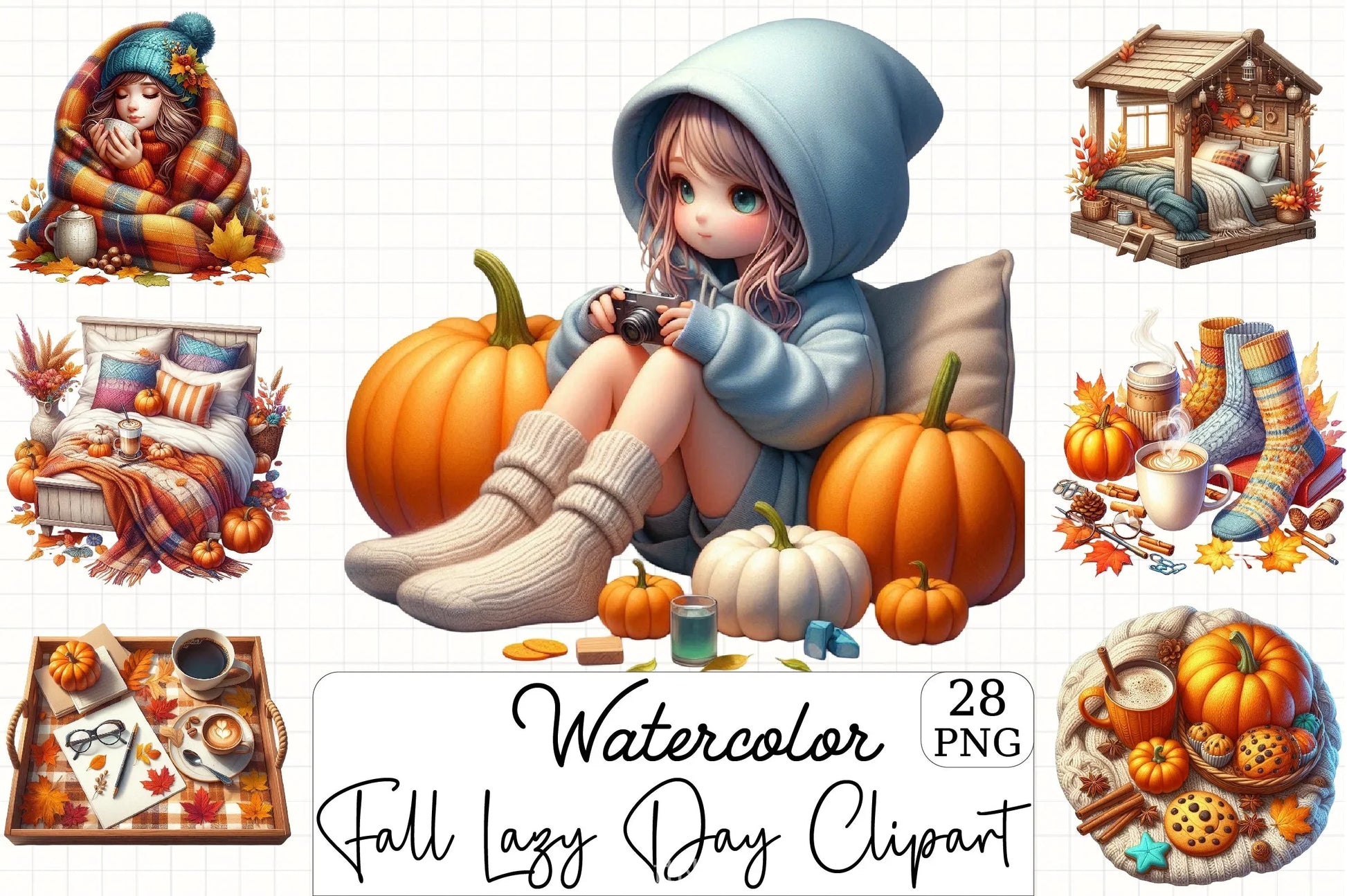 Fall Lazy Day Clipart Bundle - CraftNest - Digital Crafting and Art