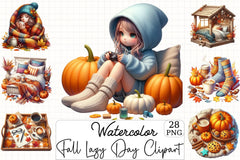 Fall Lazy Day Clipart Bundle - CraftNest - Digital Crafting and Art