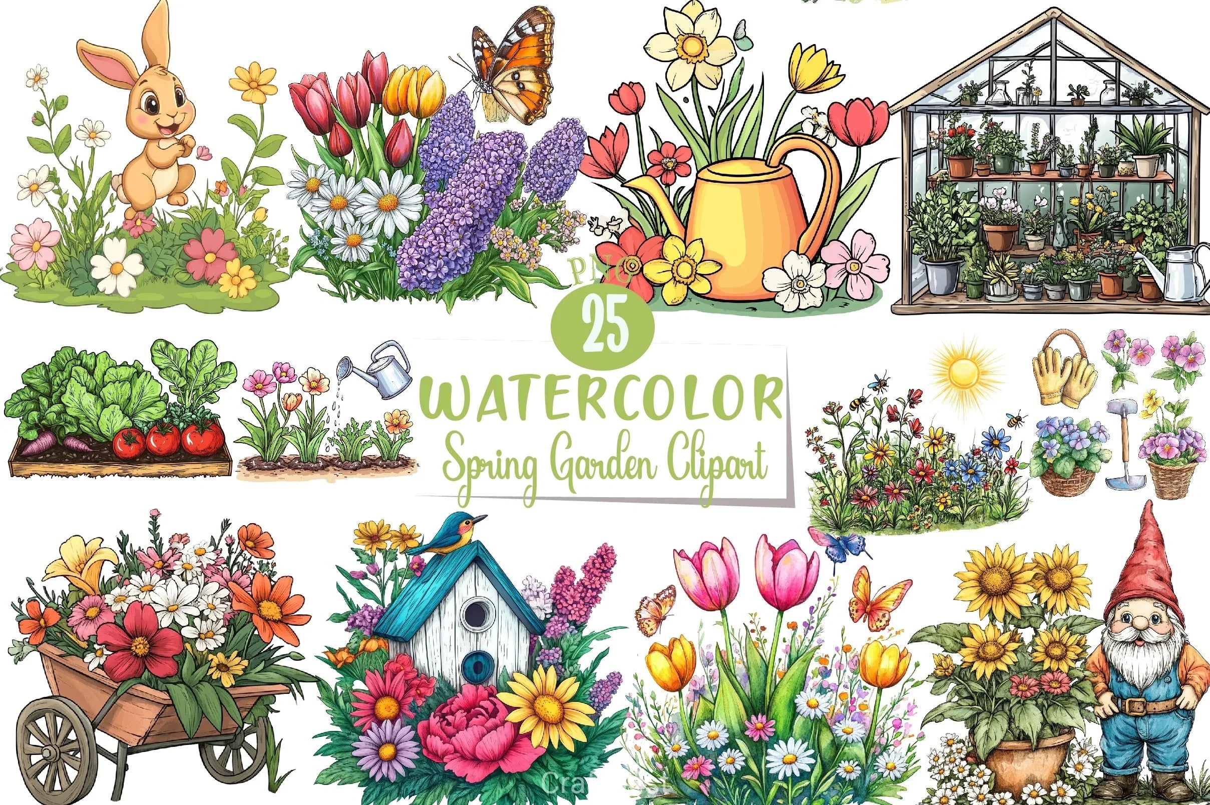 Spring Garden Clipart Bundle 2 - CraftNest - Digital Crafting and Art