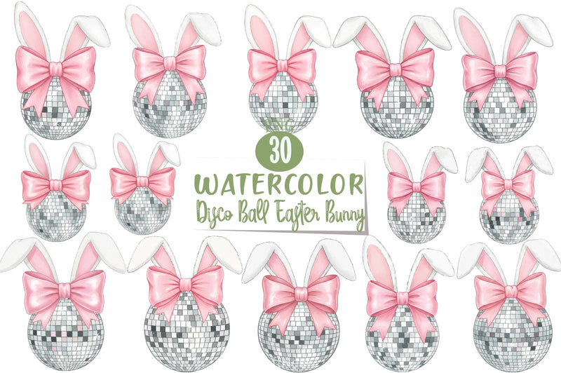 Disco Ball Bunny Easter Clipart Bundle - CraftNest - Digital Crafting and Art