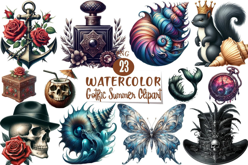 Gothic Summer Clipart Bundle 5 - CraftNest - Digital Crafting and Art