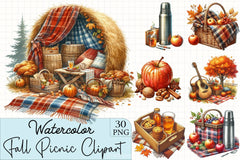 Fall Picnic Clipart Bundle - CraftNest - Digital Crafting and Art