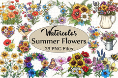 Summer Flowers Clipart Bundle - CraftNest - Digital Crafting and Art