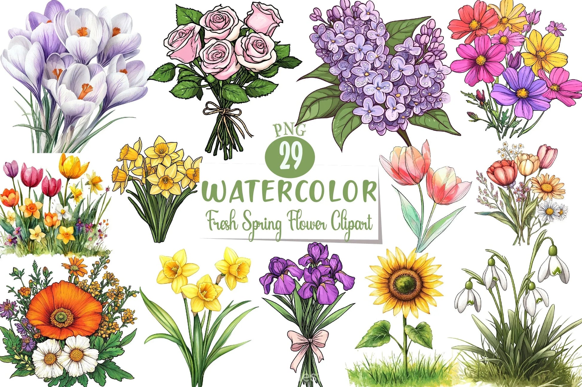 Spring Flower Clipart Bundle 5 - CraftNest - Digital Crafting and Art