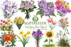 Spring Flower Clipart Bundle 5 - CraftNest - Digital Crafting and Art