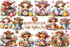 Easter Highland Cow Clipart Bundle