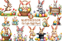 Cute Easter Rabbit Clipart Bundle 1 - CraftNest - Digital Crafting and Art