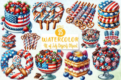 4th of July Desserts Clipart Bundle - CraftNest - Digital Crafting and Art