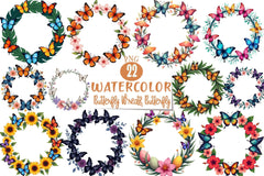 Butterfly Wreath Clipart Bundle - CraftNest - Digital Crafting and Art