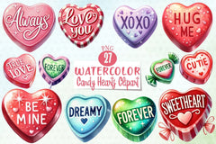 Candy Hearts Clipart Bundle - CraftNest - Digital Crafting and Art