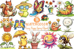 Funny Spring Clipart Bundle - CraftNest - Digital Crafting and Art