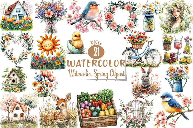 Spring Clipart Bundle 4 - CraftNest - Digital Crafting and Art
