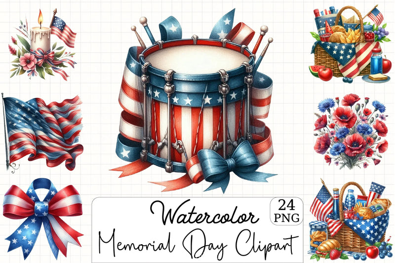 Memorial Day Clipart Bundle 3 - CraftNest - Digital Crafting and Art