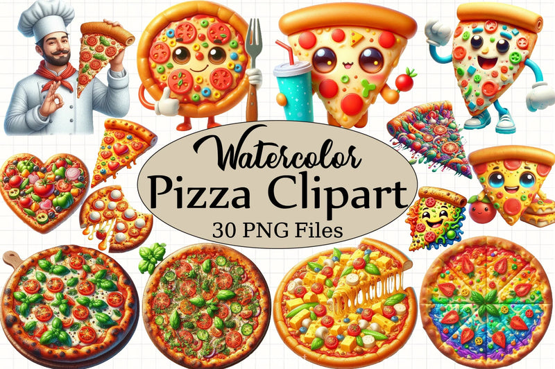 Pizza Clipart Bundle 3 - CraftNest - Digital Crafting and Art
