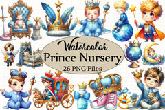 Little Prince Blue Baby Nursery Clipart Bundle - CraftNest - Digital Crafting and Art