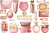 Pink Gold Cosmetics Clipart Bundle