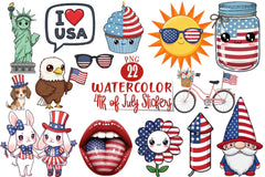 4th of July Stickers Clipart Bundle - CraftNest - Digital Crafting and Art