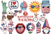 4th of July Stickers Clipart Bundle