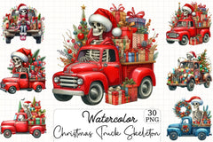 Christmas Truck Skeleton Clipart Bundle 2 - CraftNest - Digital Crafting and Art