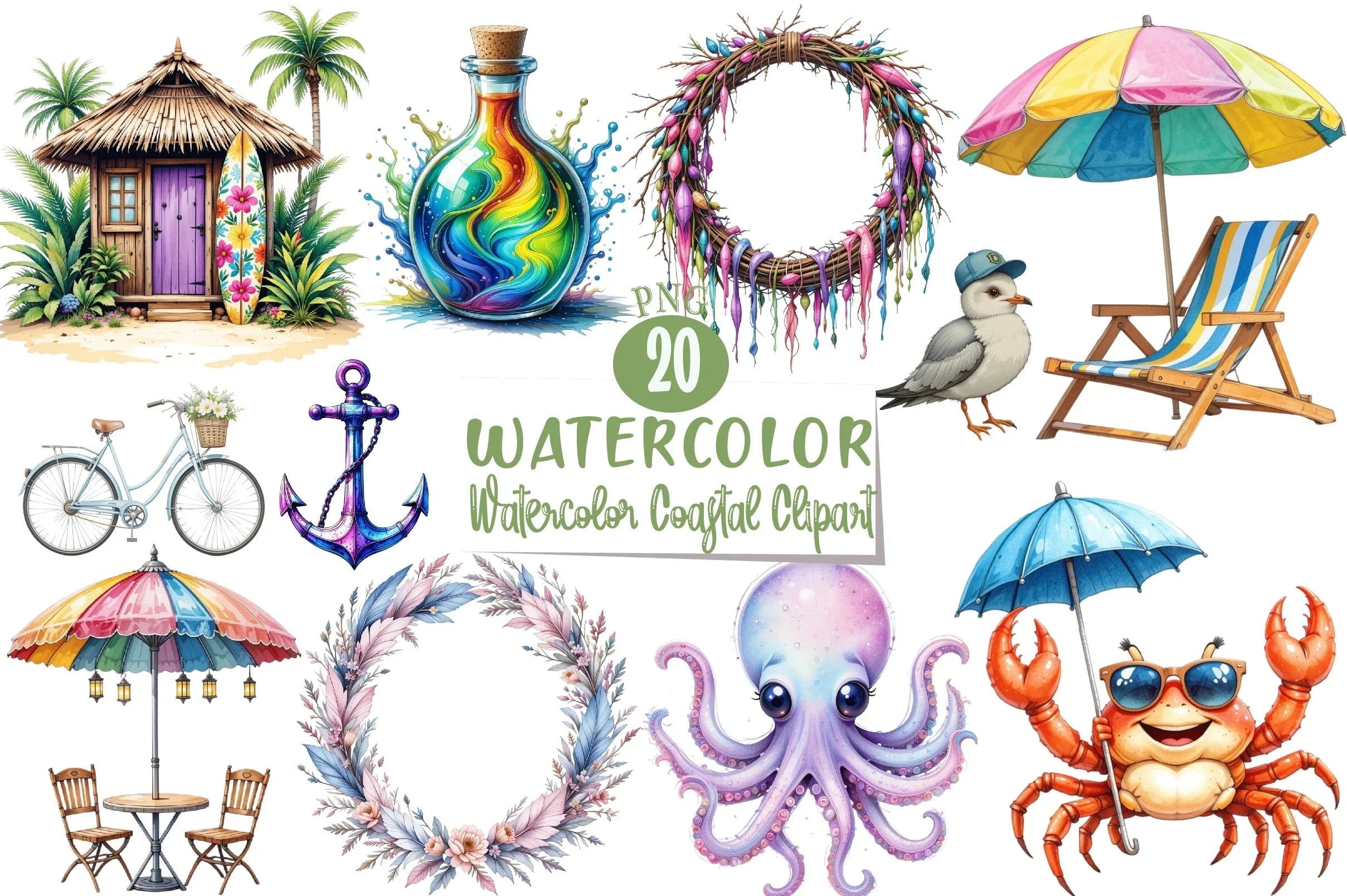Coastal Clipart Bundle - CraftNest - Digital Crafting and Art