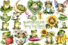 Spring Frog Clipart Bundle 2 - CraftNest - Digital Crafting and Art