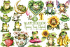 Spring Frog Clipart Bundle