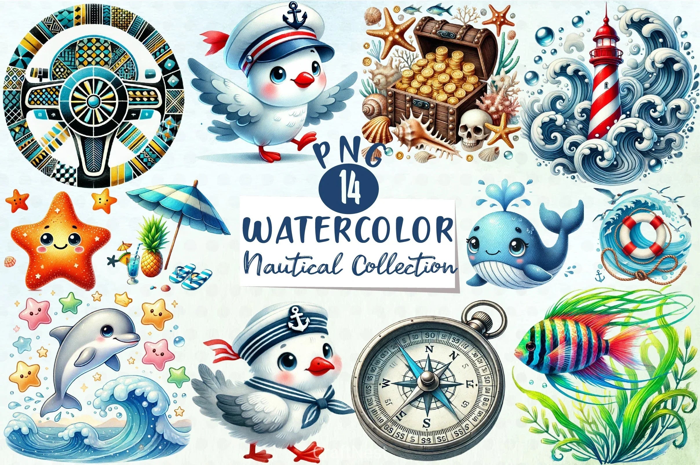 Nautical Clipart Bundle - CraftNest - Digital Crafting and Art