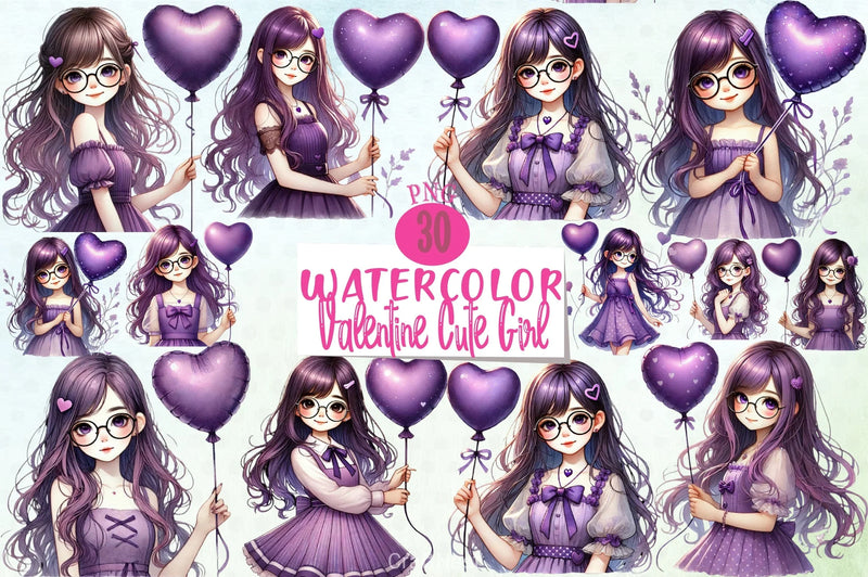 Valentine Girl Clipart Bundle 3 - CraftNest - Digital Crafting and Art