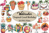 Tropical Coral Birthday Clipart Bundle