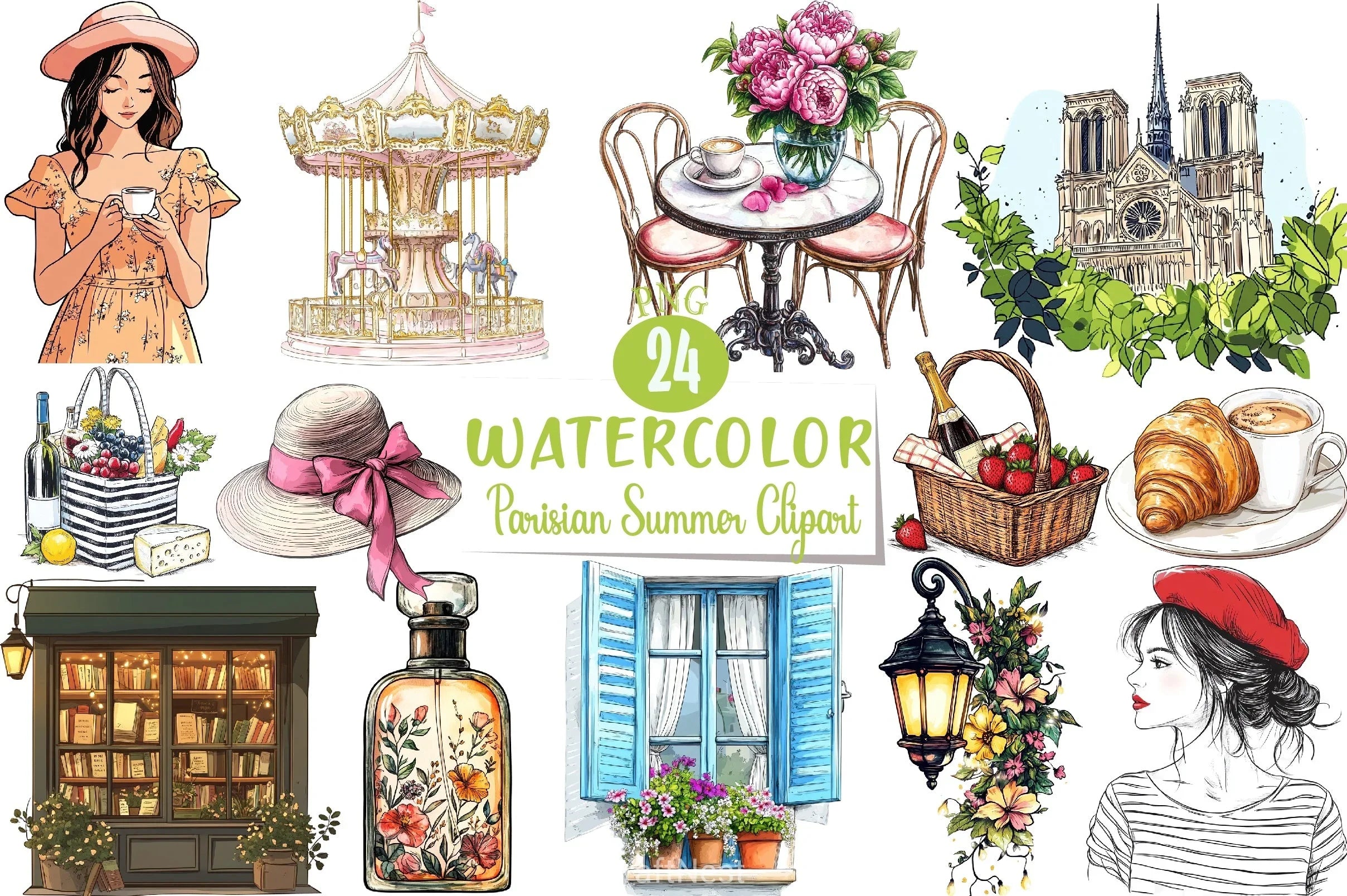 Parisian Summer Clipart Bundle - CraftNest - Digital Crafting and Art