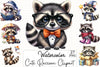 Cute Raccoon Clipart Bundle