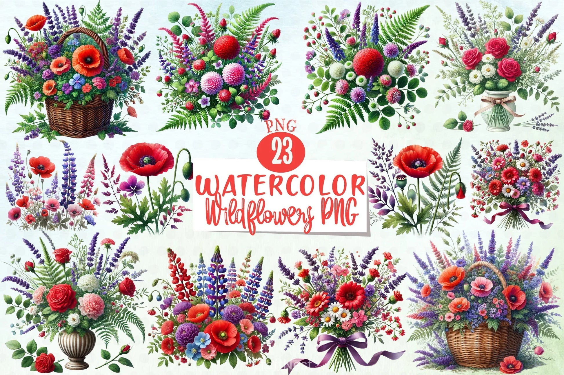 Wildflowers Clipart Bundle 2 - CraftNest - Digital Crafting and Art