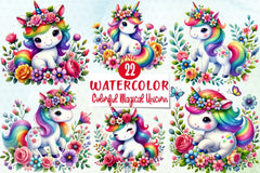 Colorful Magical Unicorn Clipart Bundle - CraftNest - Digital Crafting and Art