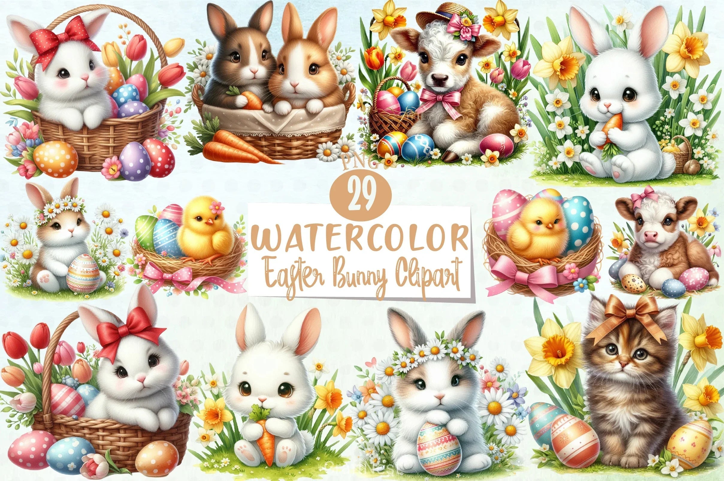 Easter Bunny Clipart Bundle 40 - CraftNest - Digital Crafting and Art