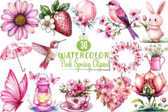 Pink Spring Clipart Bundle 6 - CraftNest - Digital Crafting and Art