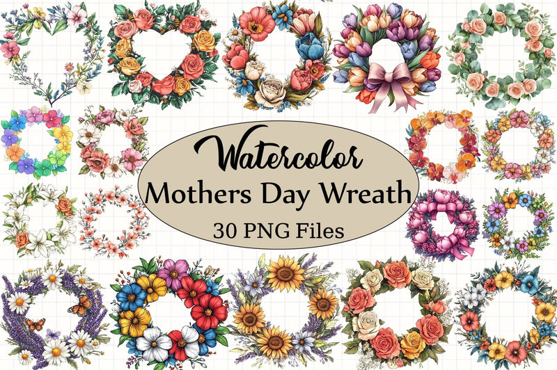Mother's Day Wreath Clipart Bundle - CraftNest - Digital Crafting and Art