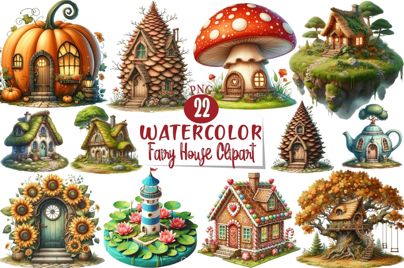 Fairy House Clipart Bundle 5 - CraftNest - Digital Crafting and Art