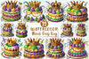 Mardi Gras King Cake Clipart Bundle