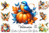 Positive Whimsical Fall Birds Clipart Bundle